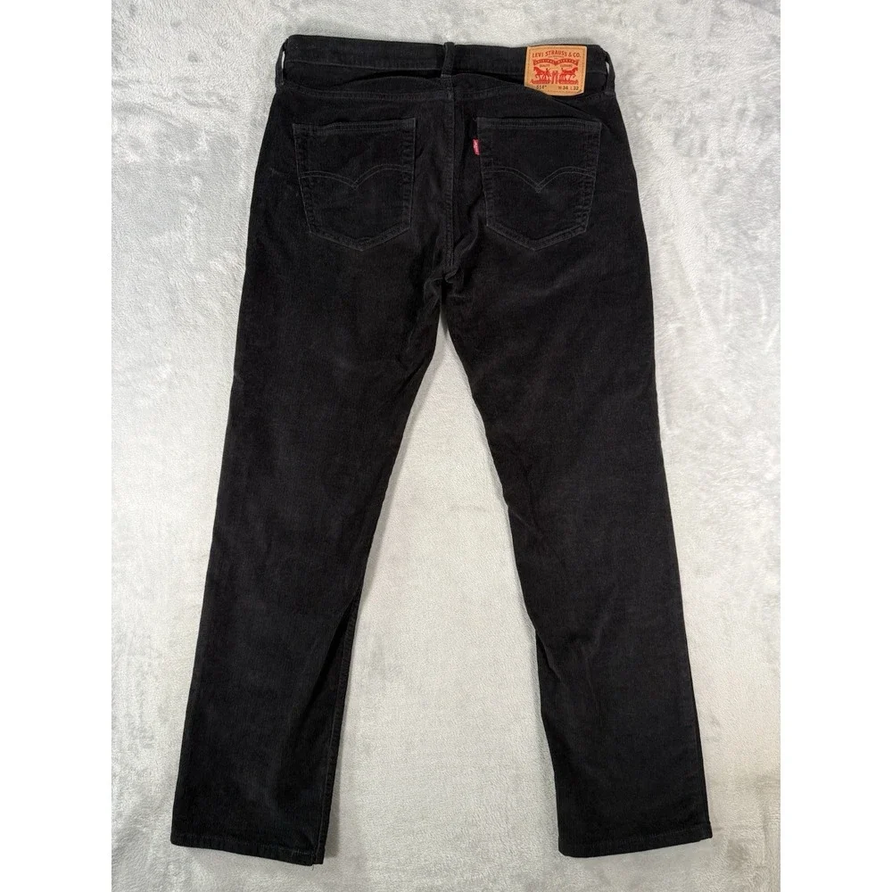 Levis 514 Pants Men's 34x32 Black Corduroy Straight Fit
